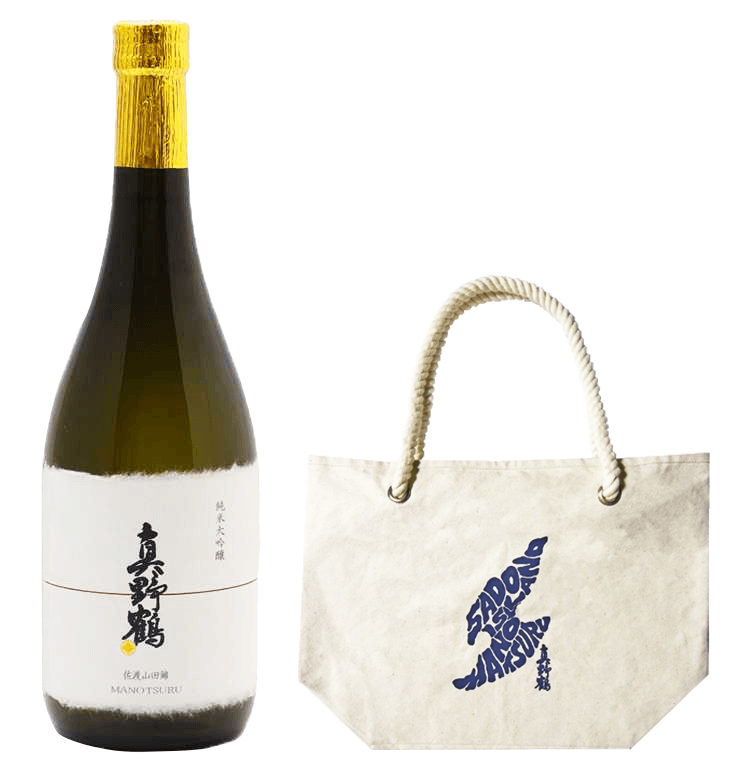 Sake (Manotsuru) and Manotsuru tote bag (Sado) set