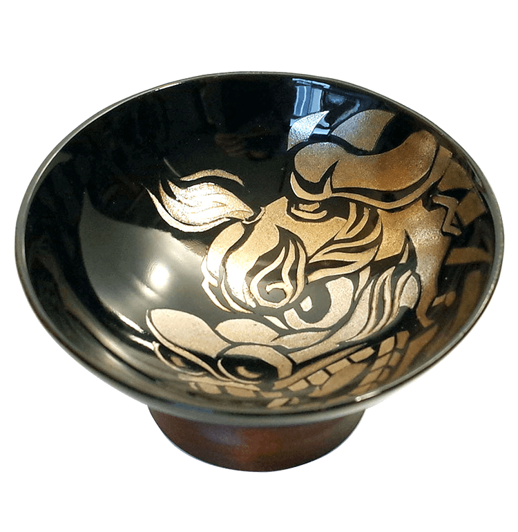 Sake cup / Shishimai (Lion dance, male)